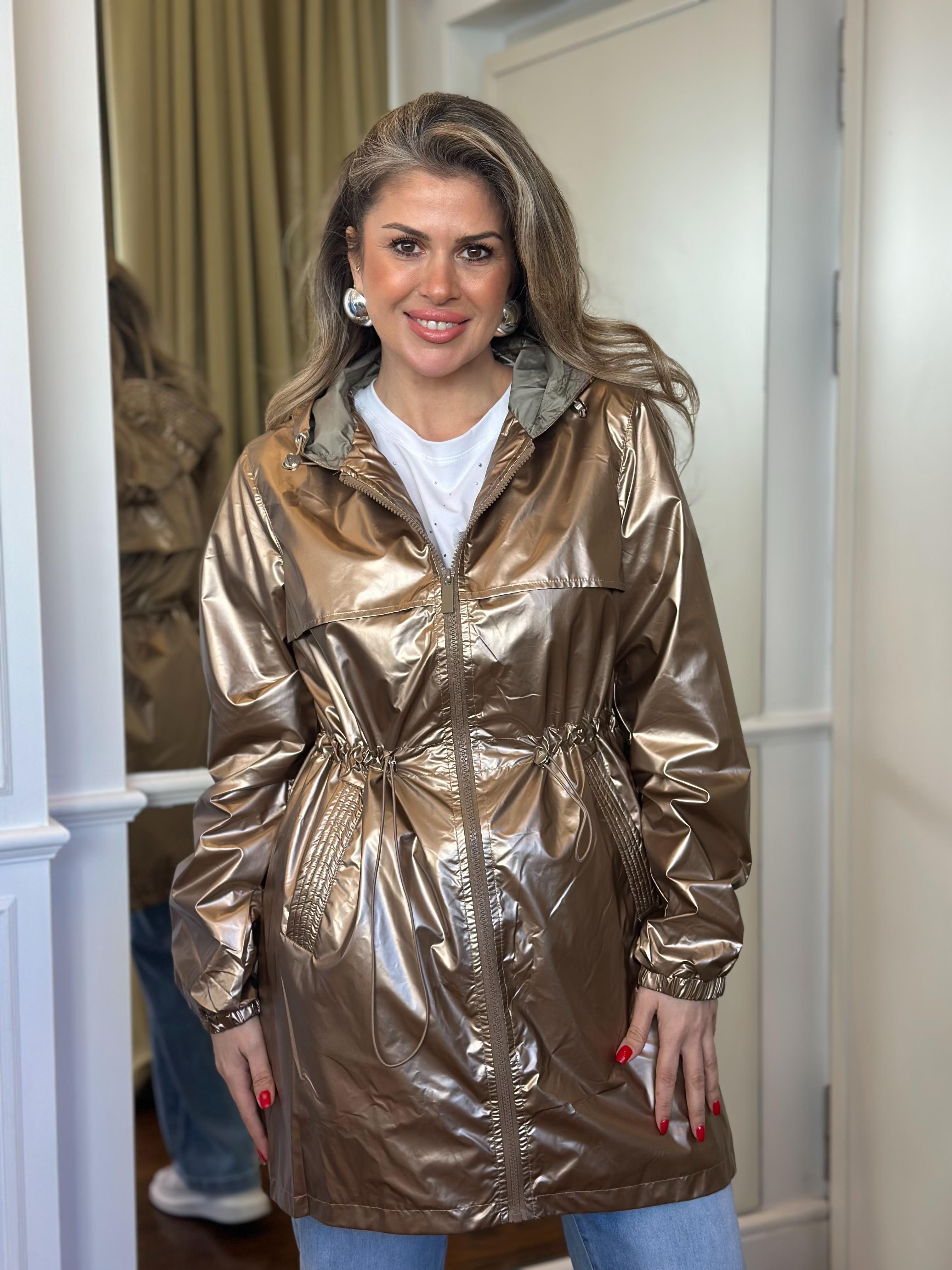 Bronz Metalik Yağmurluk
