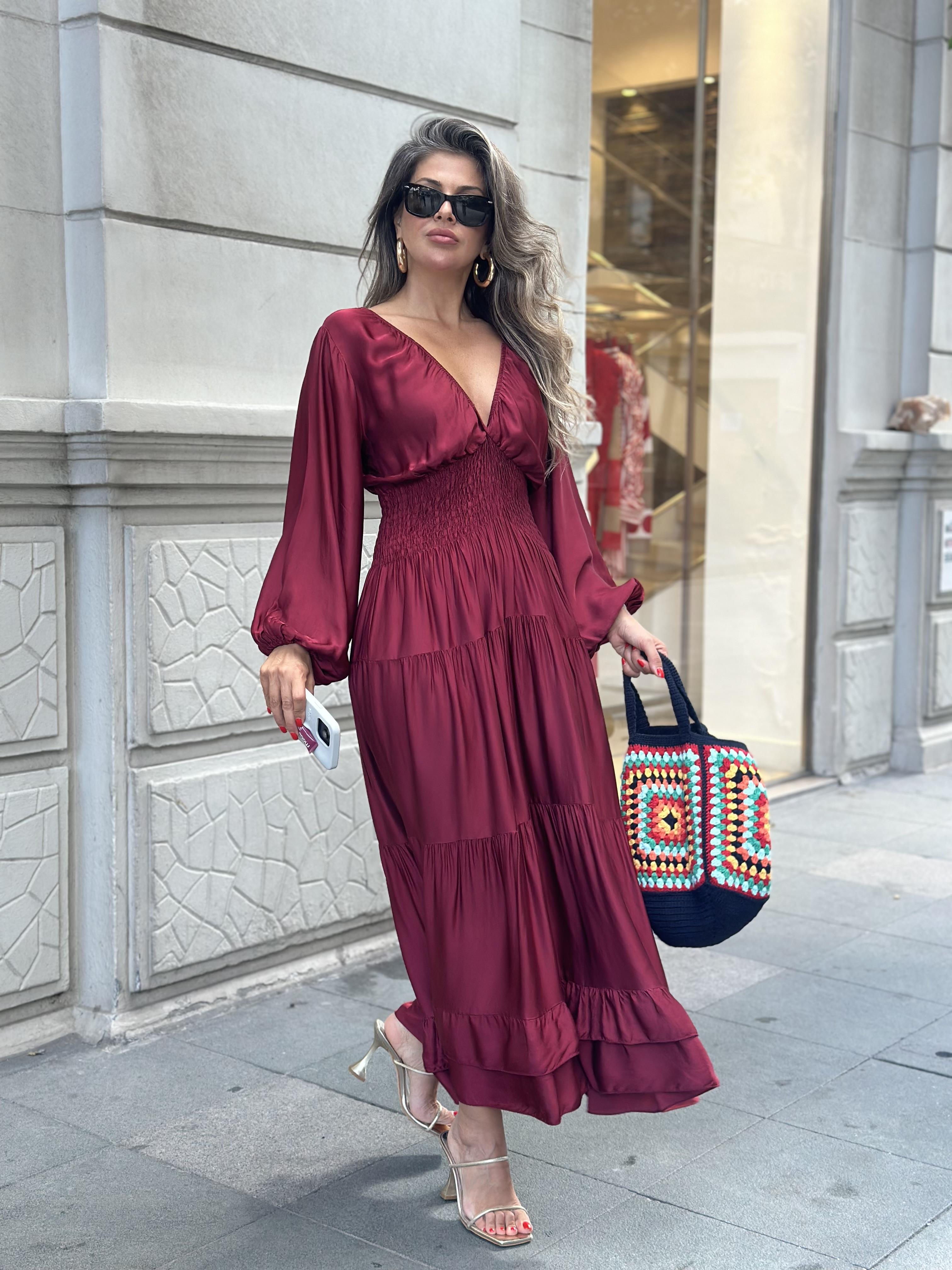 Gigi Elbise Bordo