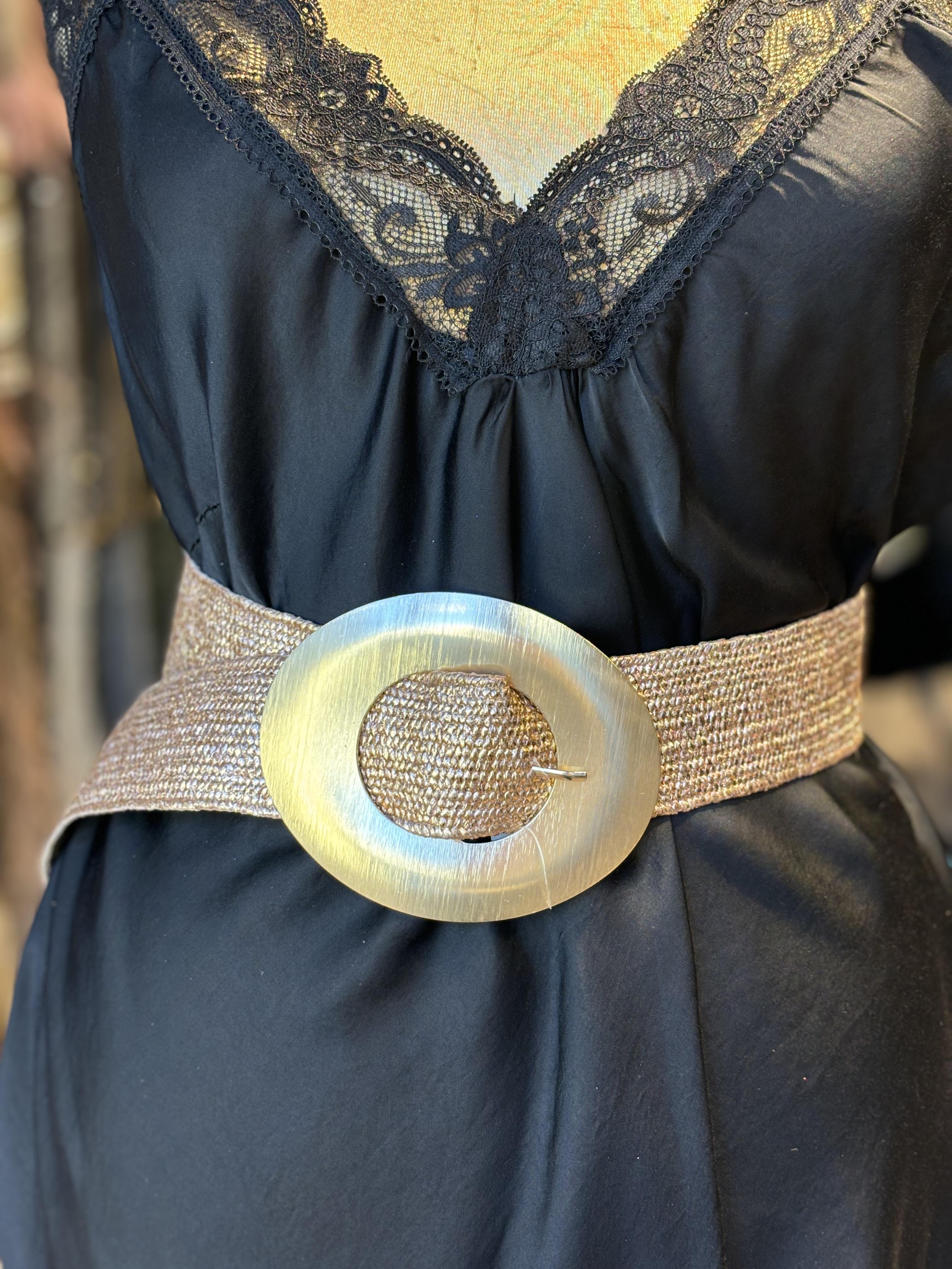 Hasır Lastikli Kemer Rose Gold