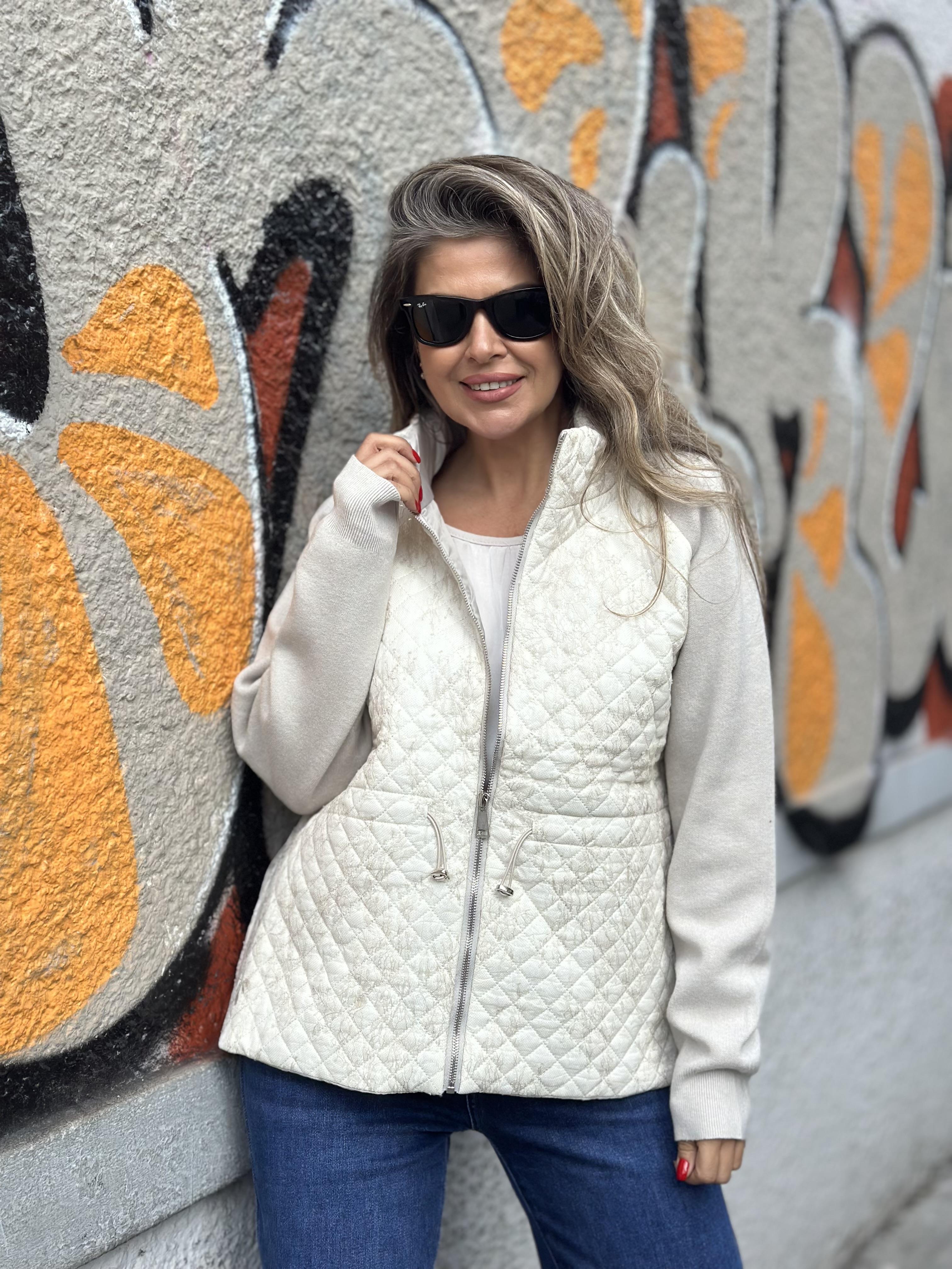 İşlemeli Triko Ceket Vizon