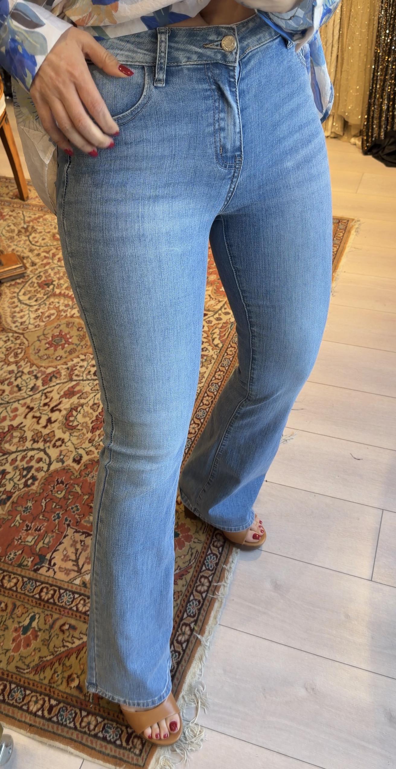 İspanyol Paça Orta Bel Kot Pantolon