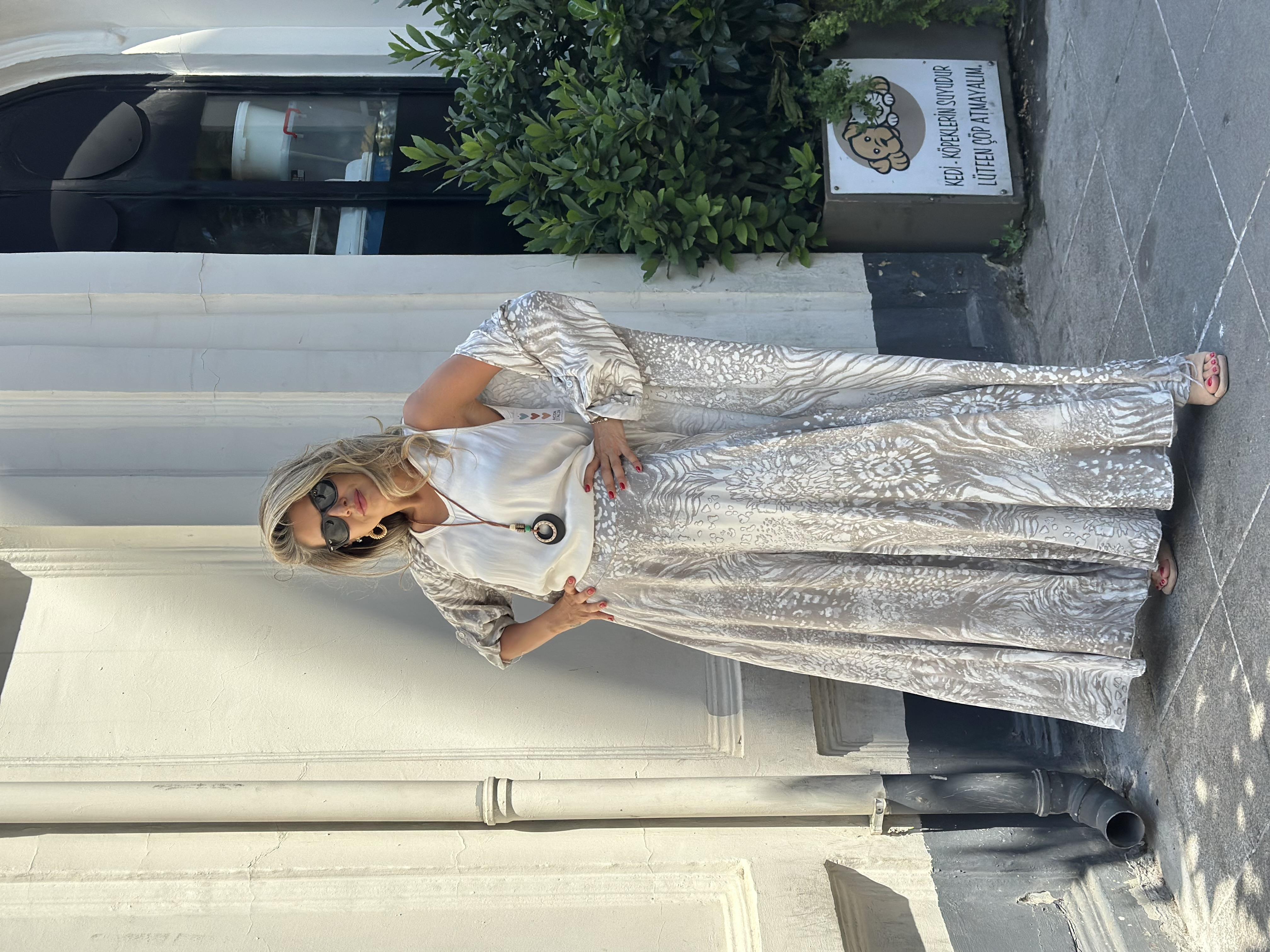 Kimono Pantolon Takım Gri