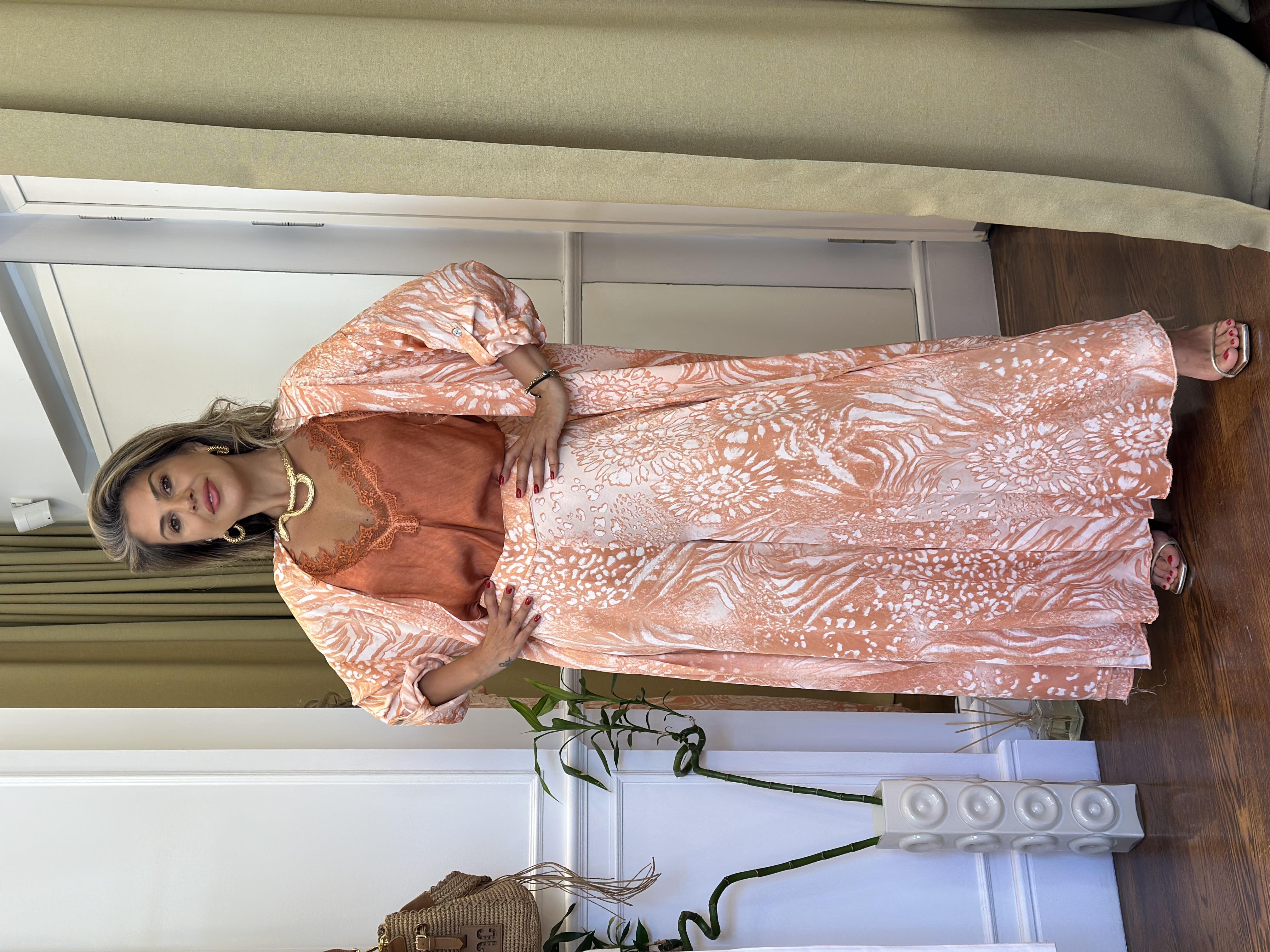 Kimono Pantolon Takım Turuncu