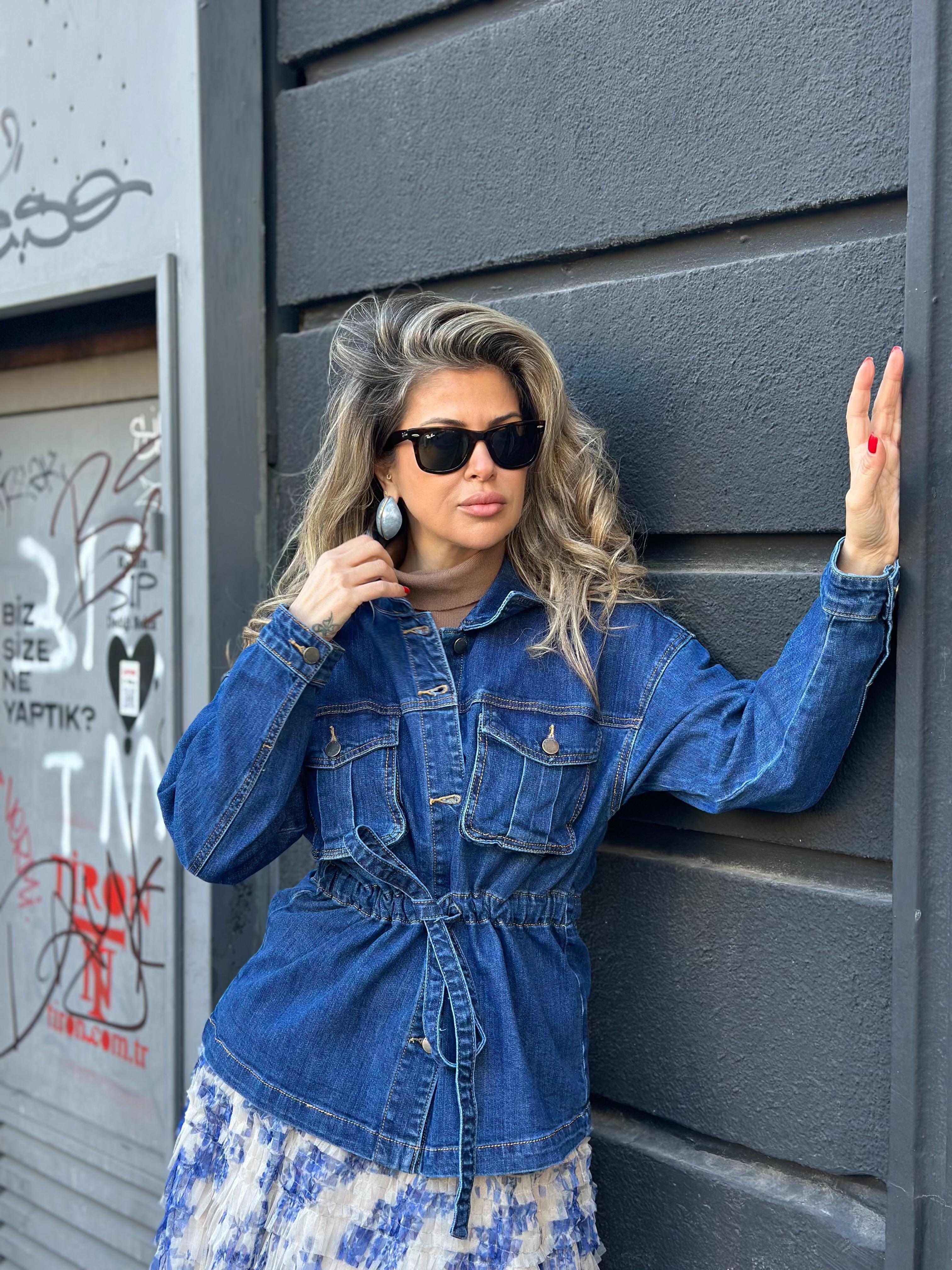 Kot Ceket Gömlek Kemerli