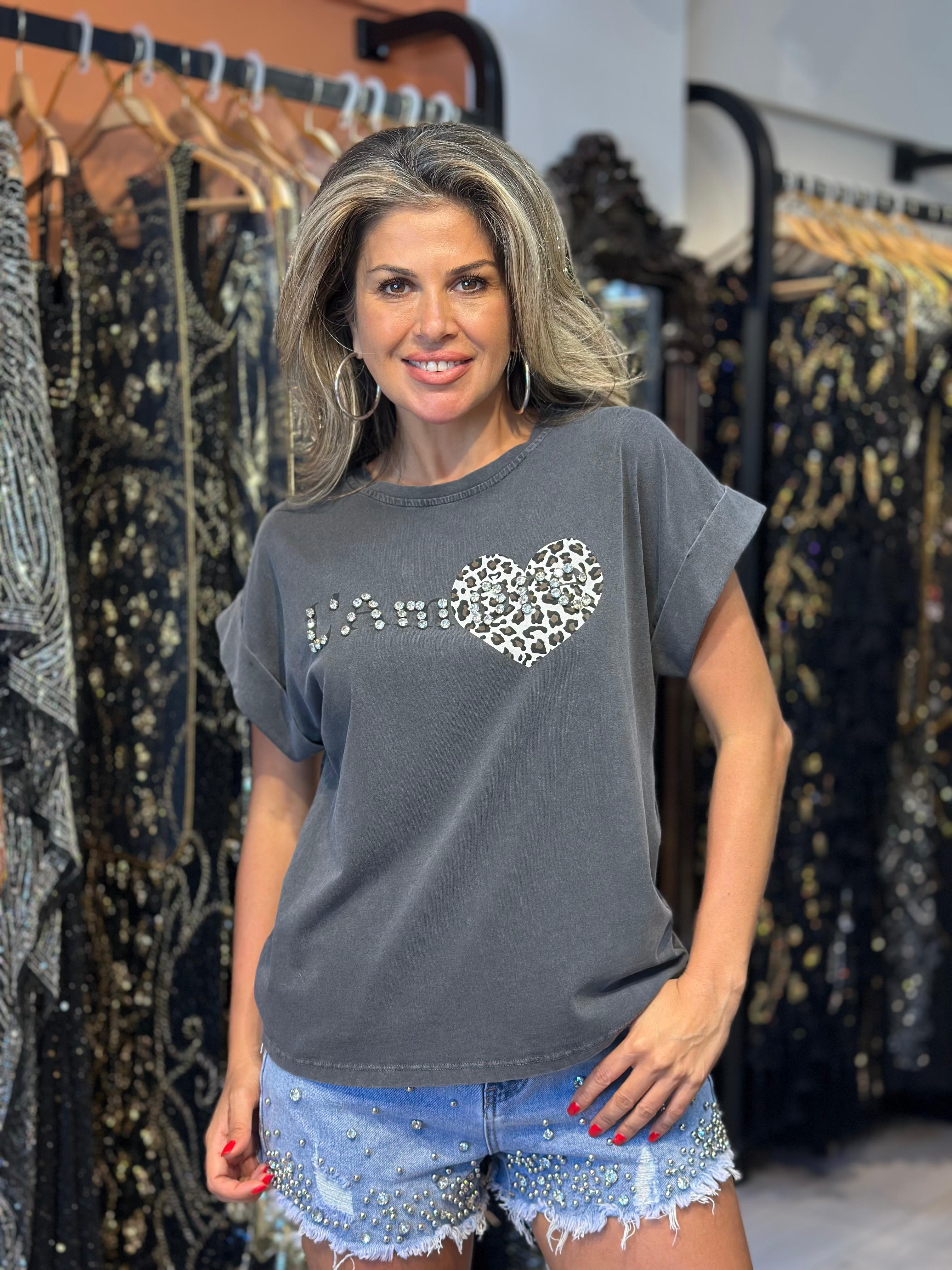 L'amore Gri Tişört