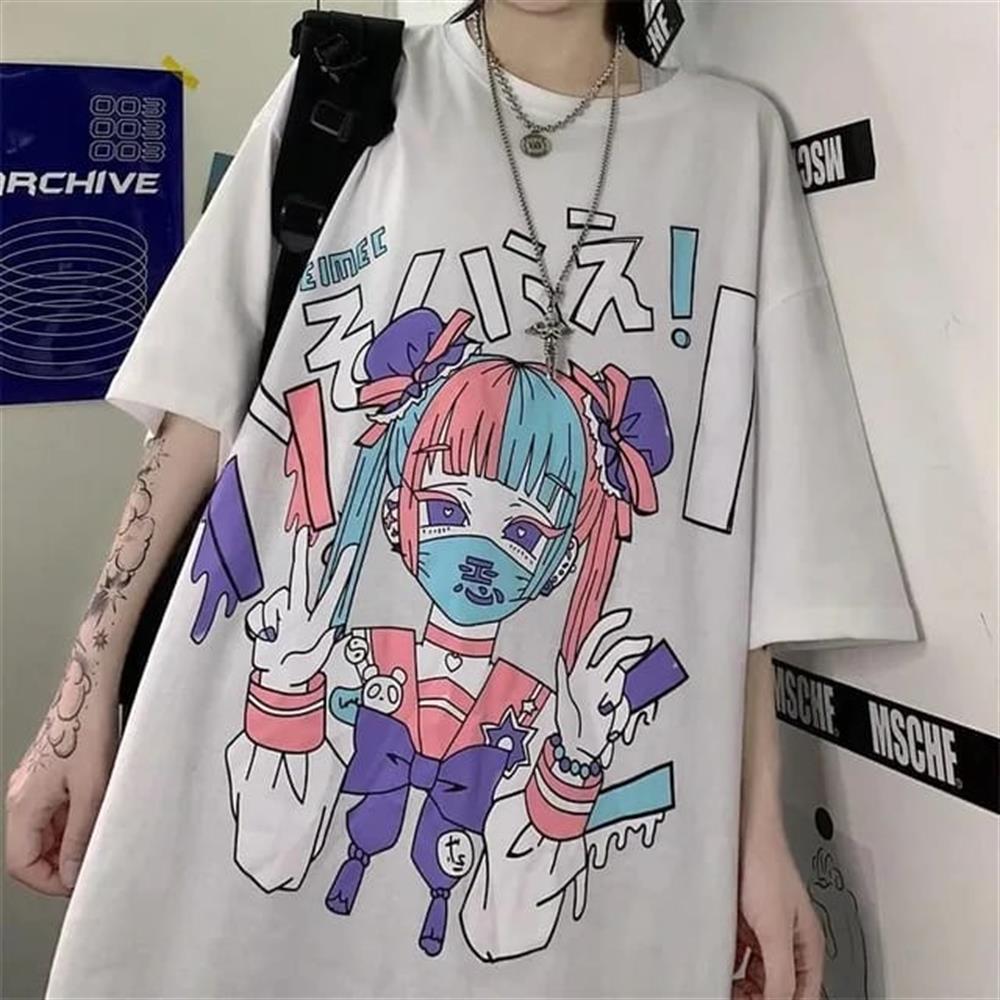 Anime Sailor Moon Beyaz Baskılı Oversize T-shirt