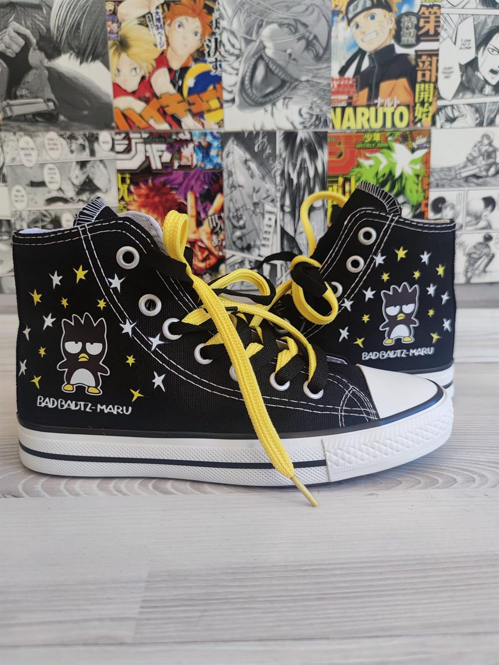 Bad Badtz Maru Baskılı Siyah Bilekli Unisex Spor Ayakkabı Sneaker