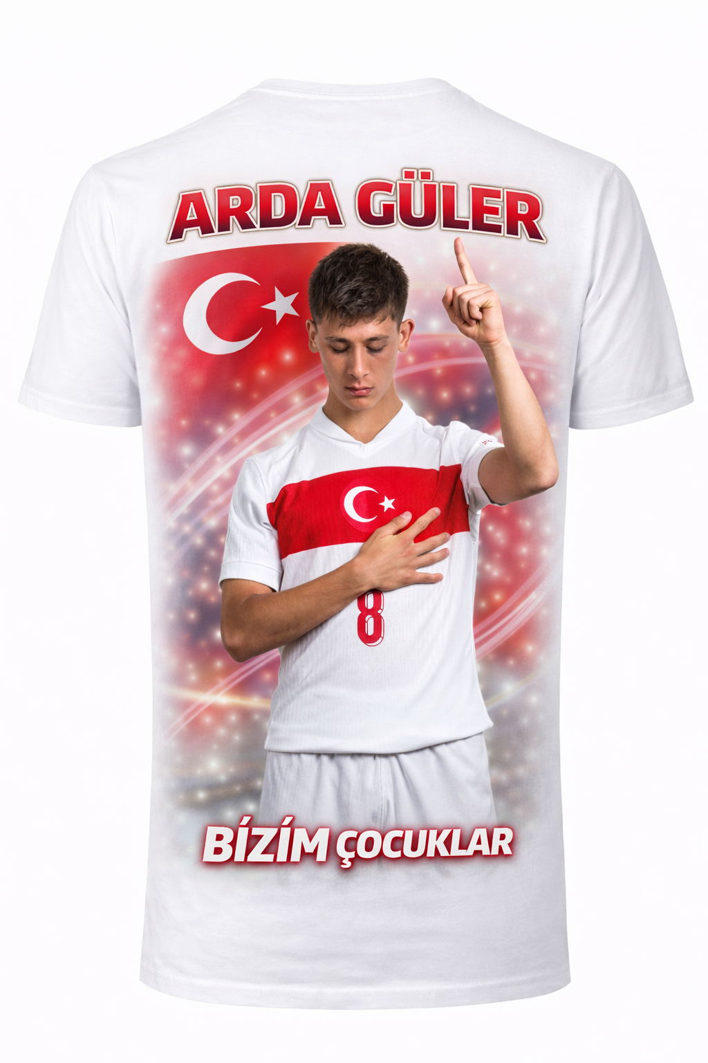 Bizim Çocuklar Arda Güler 2 Baskılı Beyaz Kişiye Özel İsimli Tişört