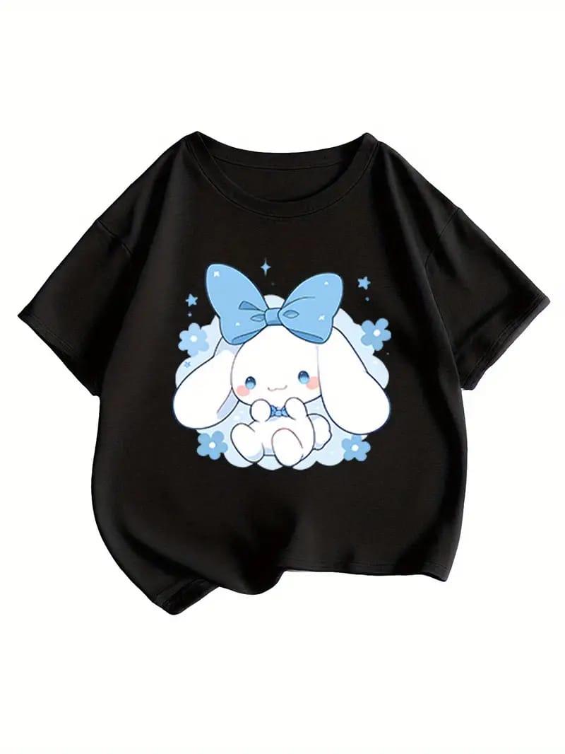 Cinnamoroll Azd Baskılı Siyah Tişört T-SHİRT 