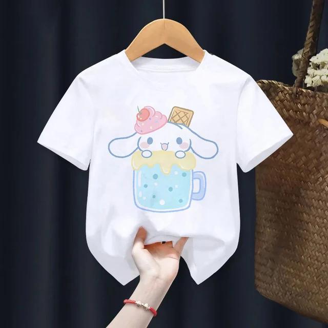 Cinnamoroll Bubble Tea Baskılı Beyaz Tshirt Tişört
