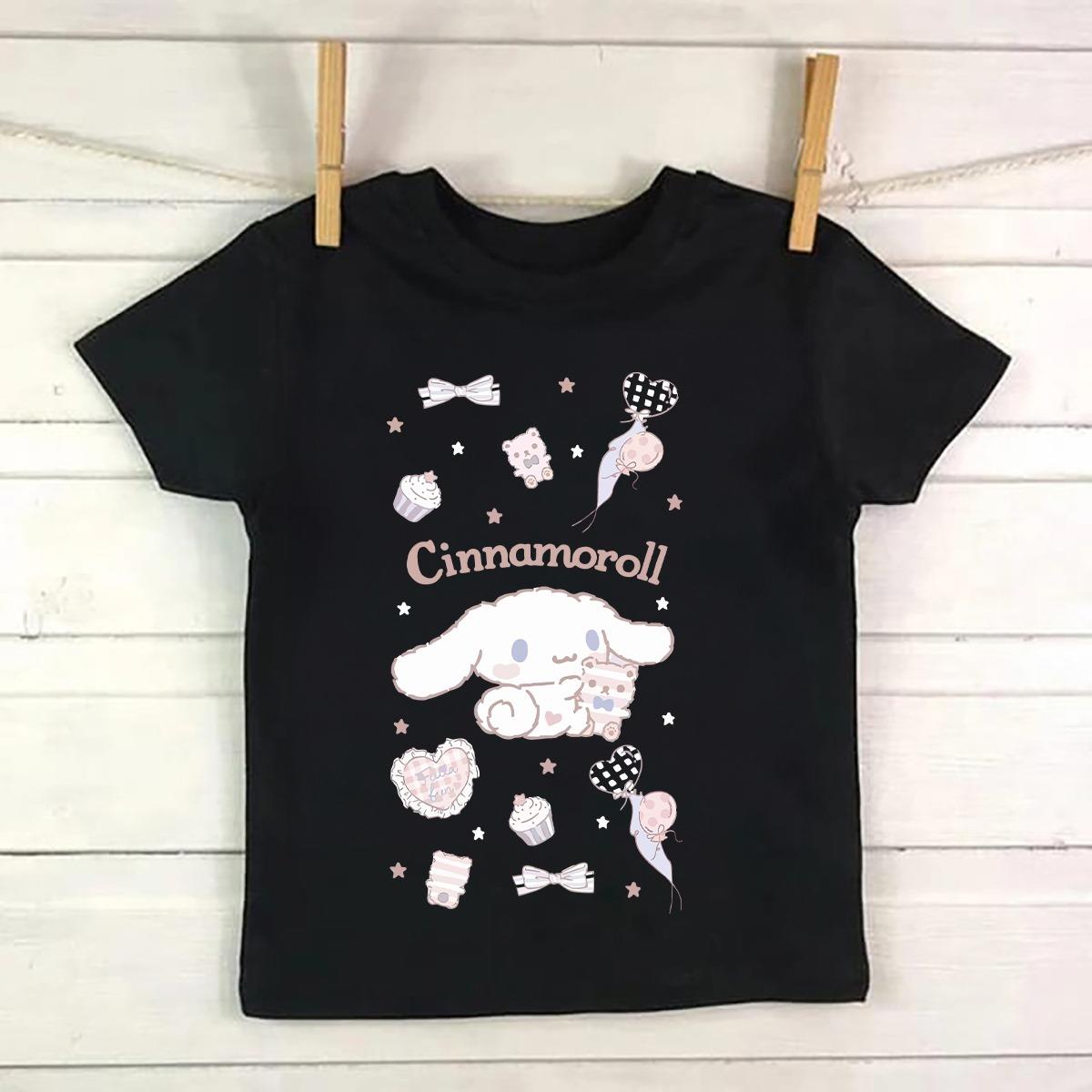 Cinnamoroll Yeni  Baskılı Siyah Tshirt Tişört