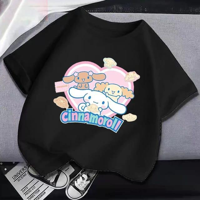 Cinnamoroll Yeni Sezon Baskılı Siyah Tshirt Tişört