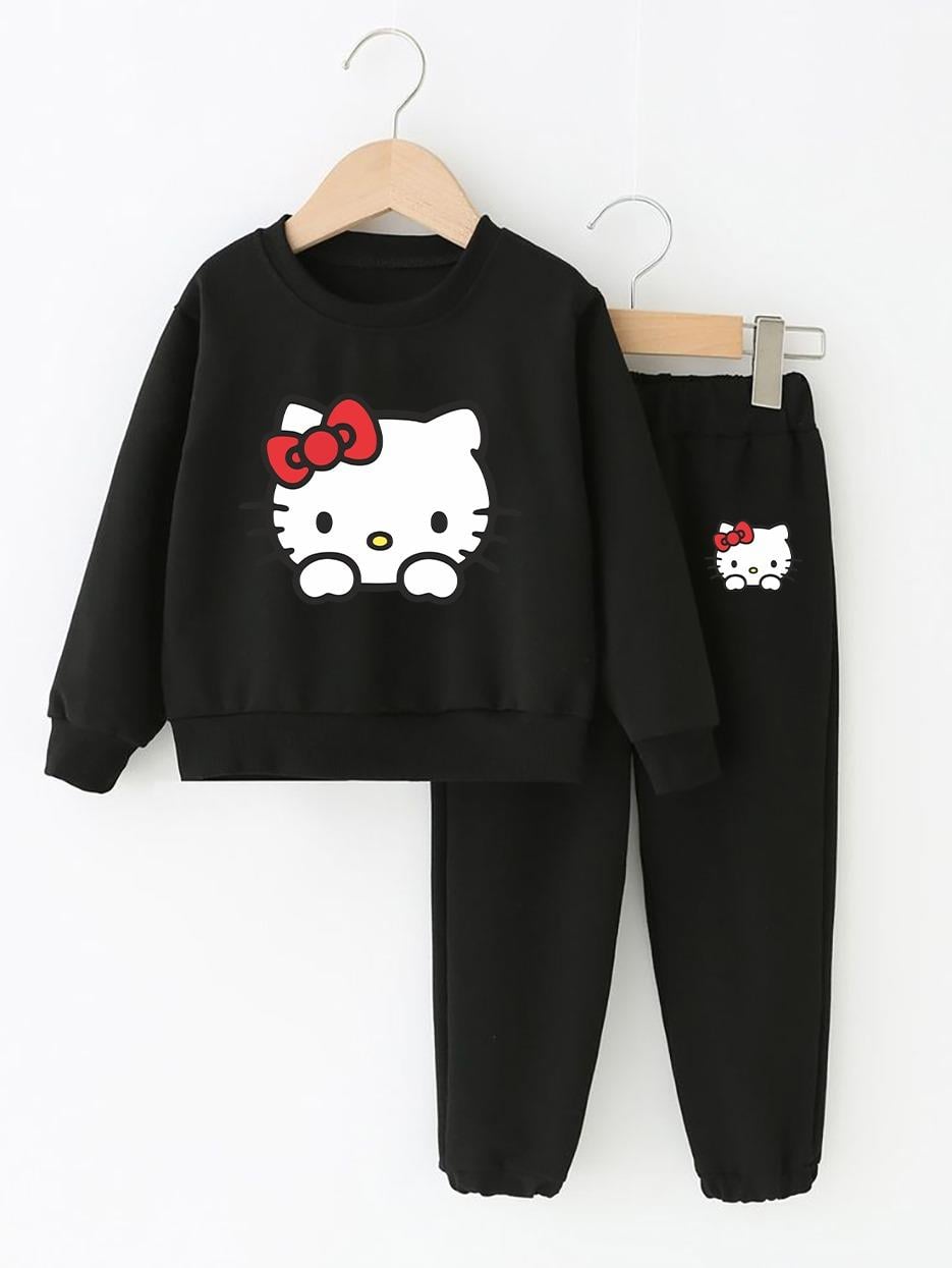 Hellokitty Baskılı Siyah Eşofman Takımı