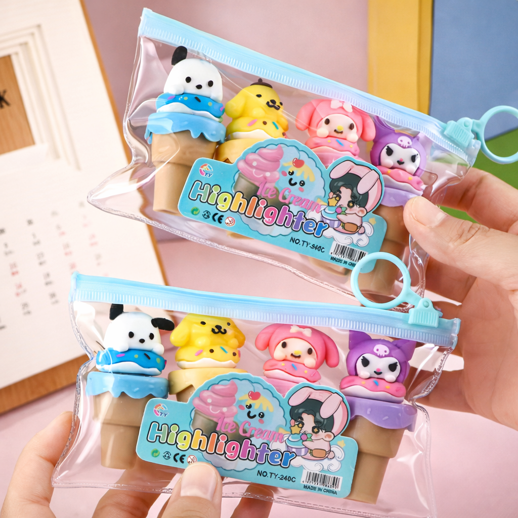 Kawaii 4 lü Fosforlu Kalem Seti