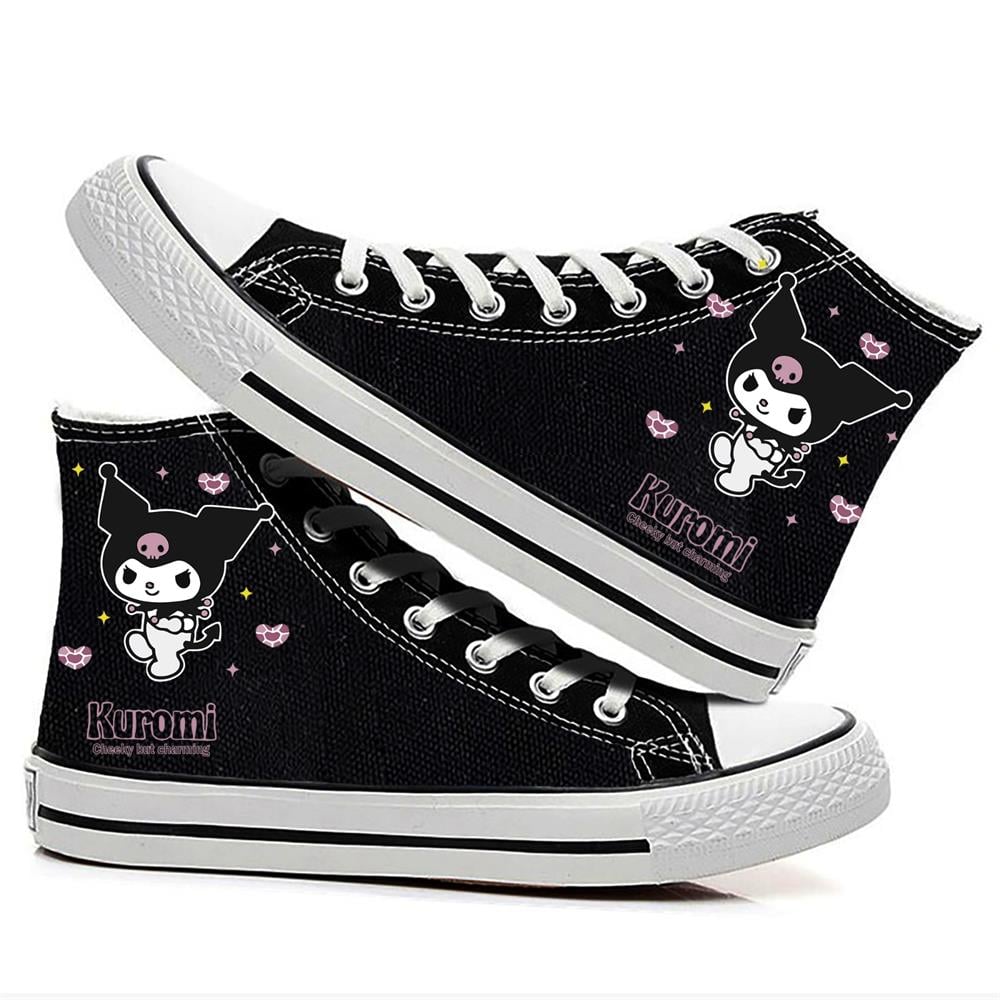 Kuromi Cheeky Baskılı Siyah Bilekli Spor Ayakkabı Sneaker