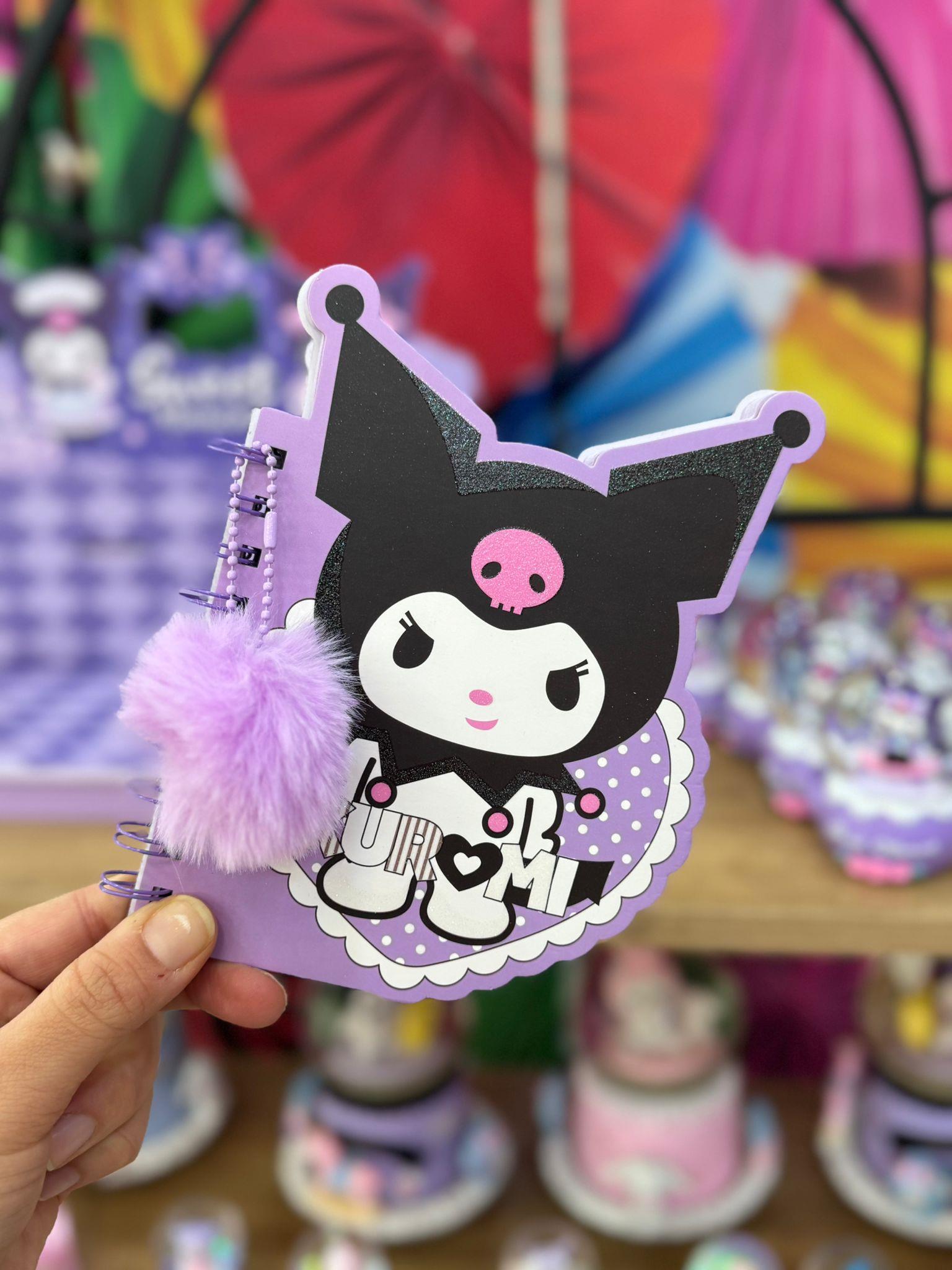 Kuromi Kalpli Peluş Süslü Çizgili