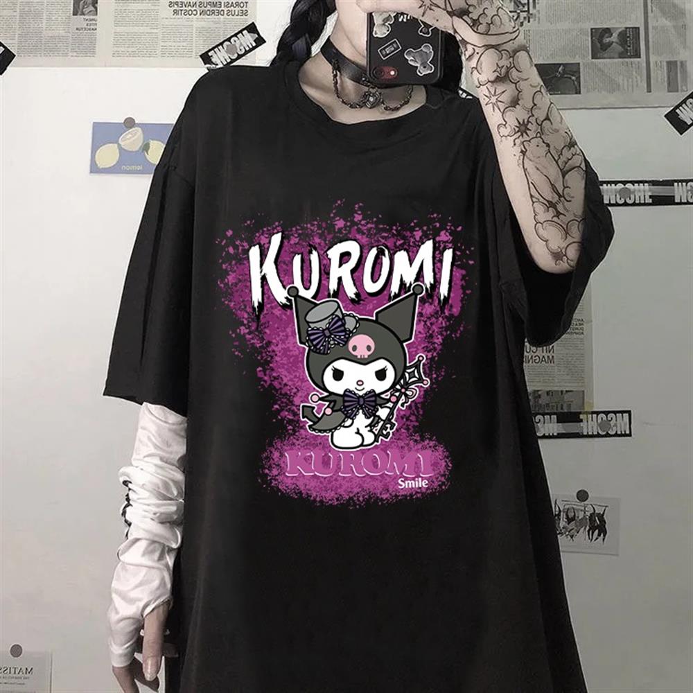 Kuromi Smile Baskılı Kişiye Özel İsim Yazılabilirs T-shirt Tişört