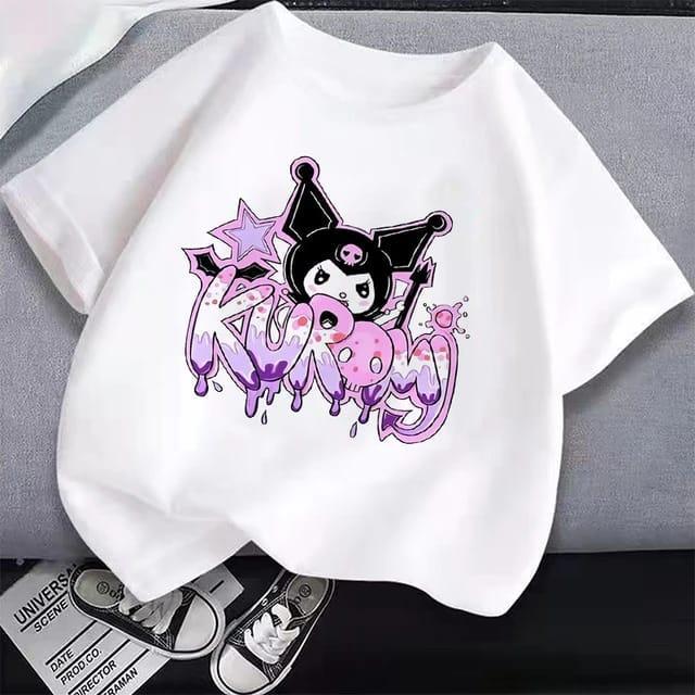 Kuromi Yeni Sezon Baskılı Beyaz Tshirt Tişört