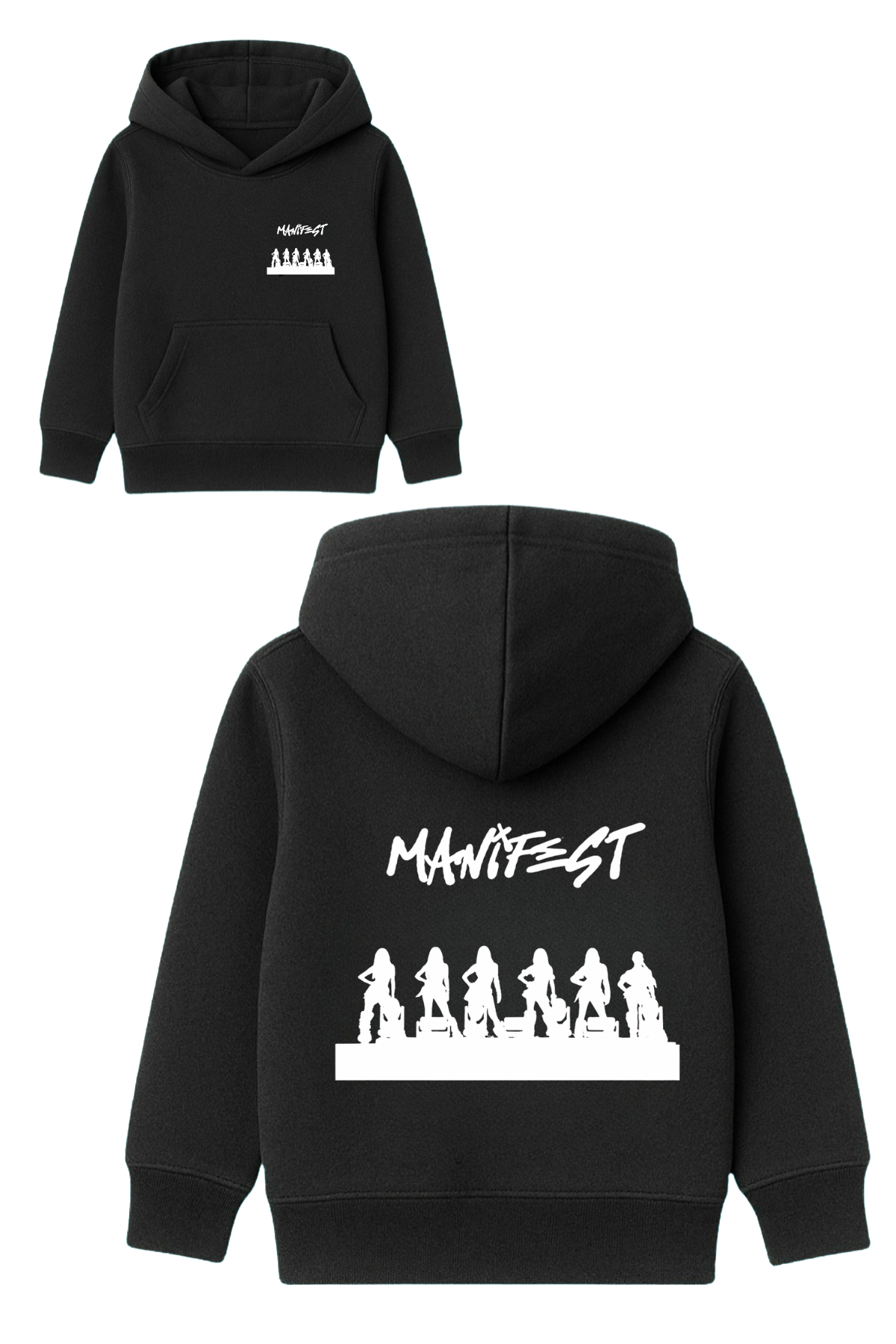 Manifest Baskılı Siyah 3 İplik Şardonsuz Sweatshirt