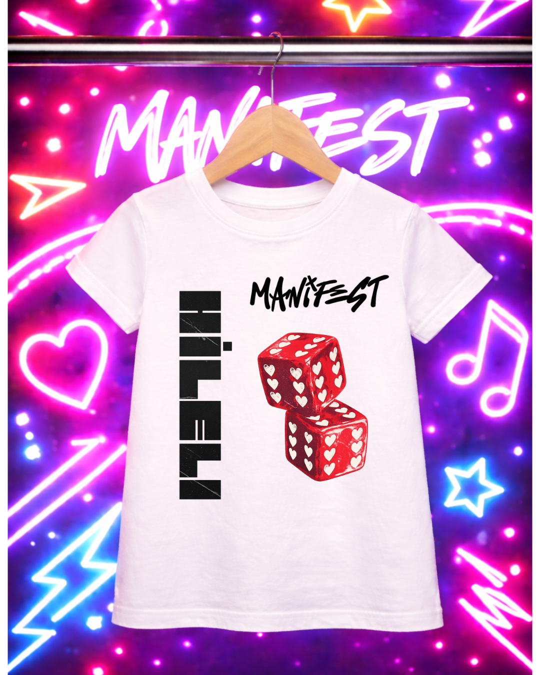 Manifest Başrol Hileli Baskılı Beyaz Tişört Tshirt
