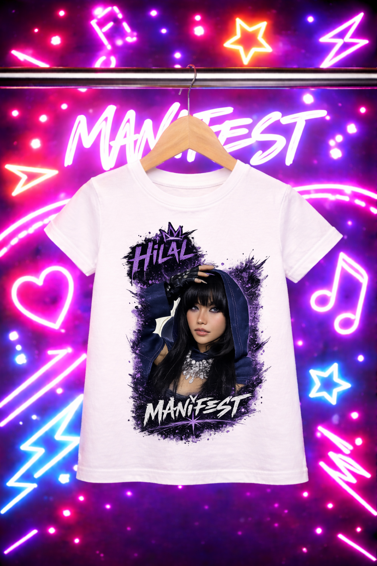 Manifest Hilal Yeni Baskılı Beyaz Tişört Tshirt