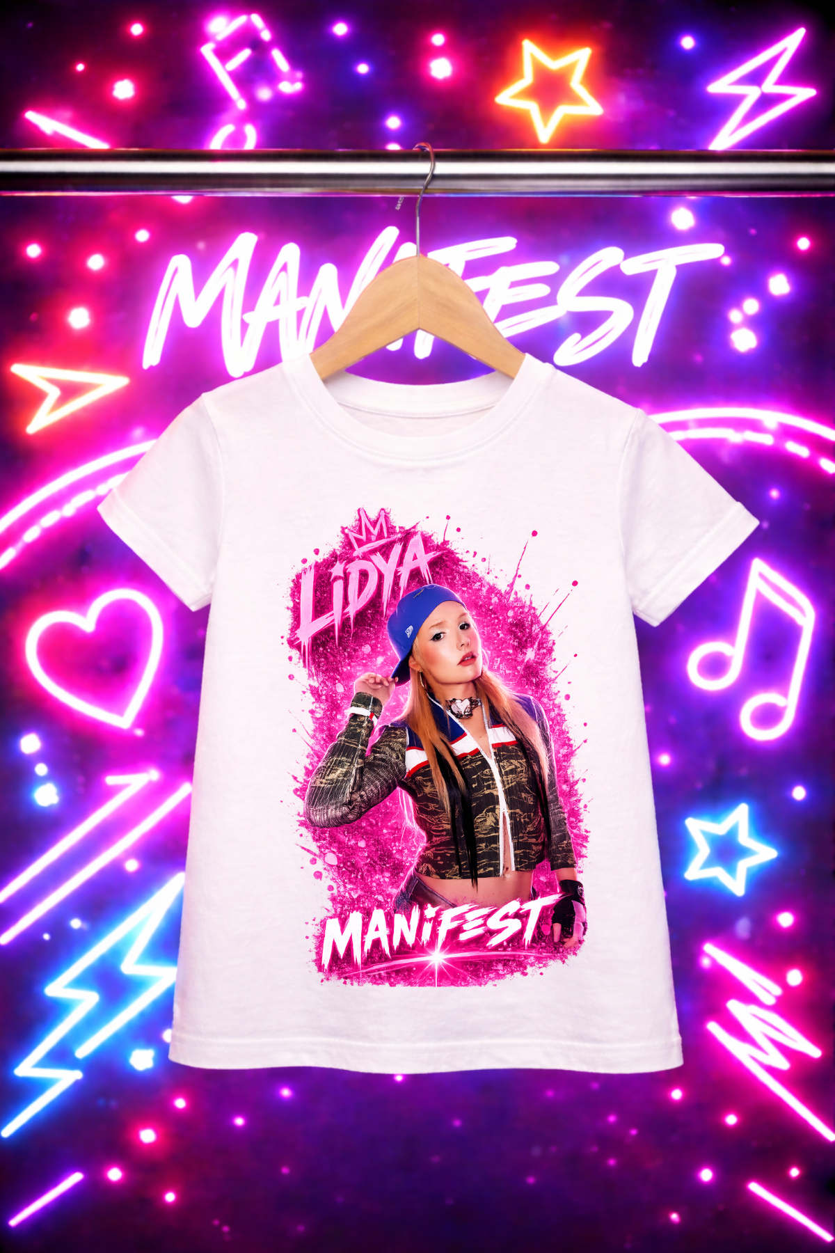 Manifest Lidya Yeni Baskılı Beyaz Tişört Tshirt