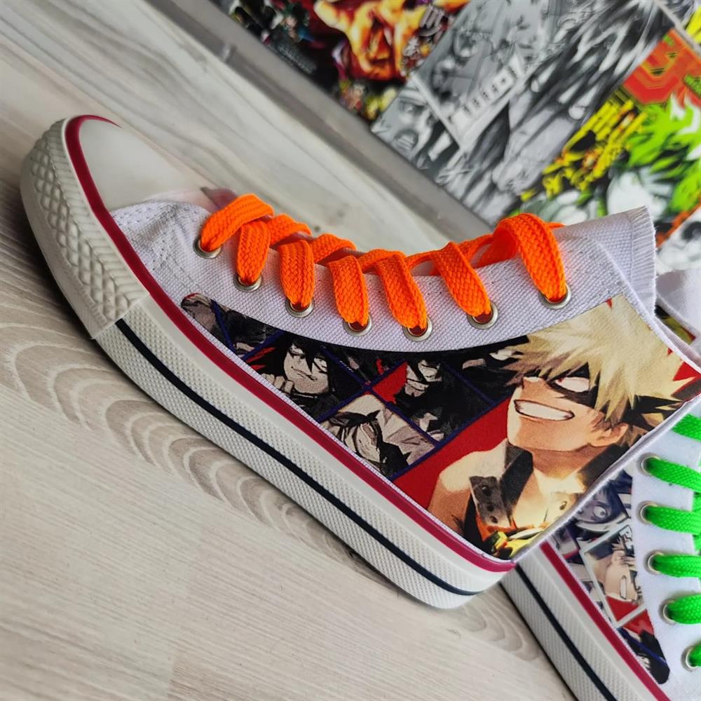 Myhero Academia Baskılı Beyaz Bilekli Spor Ayakkabı Sneaker