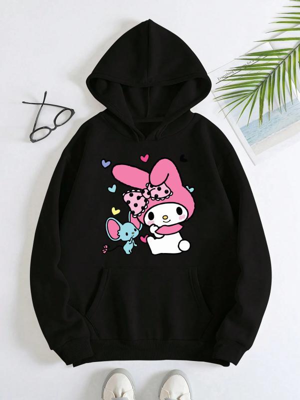 Mymelody Kalp Baskılı  Kız Çocuk siyah Sweatshirt