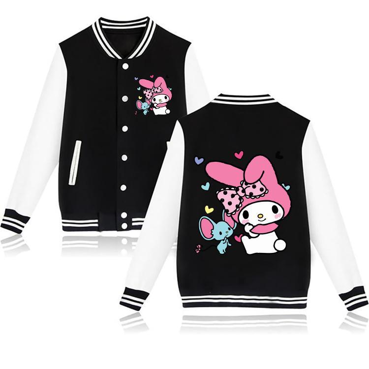 Mymelody Kalp Baskılı Siyah Kolej Ceket Kolej Mont