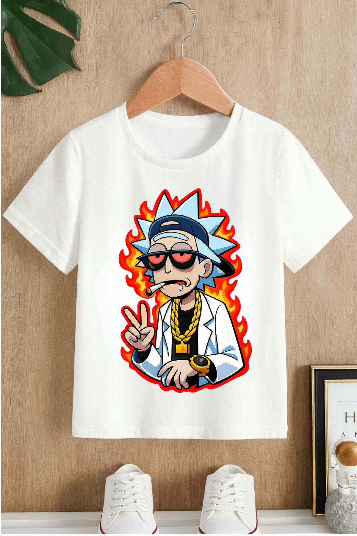 Rick And Morty Artestic Beyaz Unisex Tişört  Tshirt