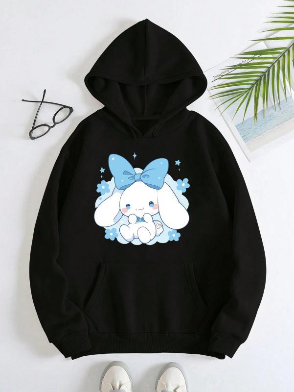 Sevimli Tavşan Kız Çocuk siyah Sweatshirt