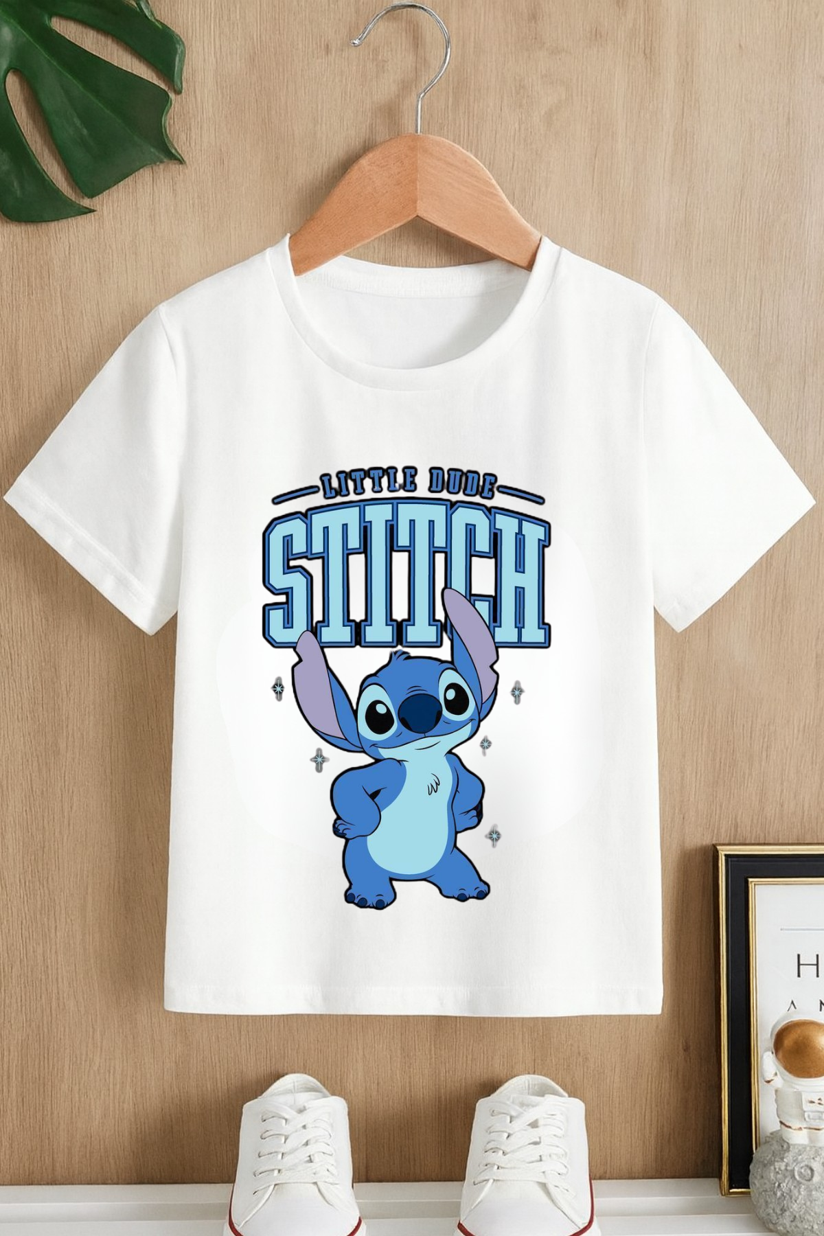 Stitch Yeni İsimli Beyaz T-shirt Tişört 