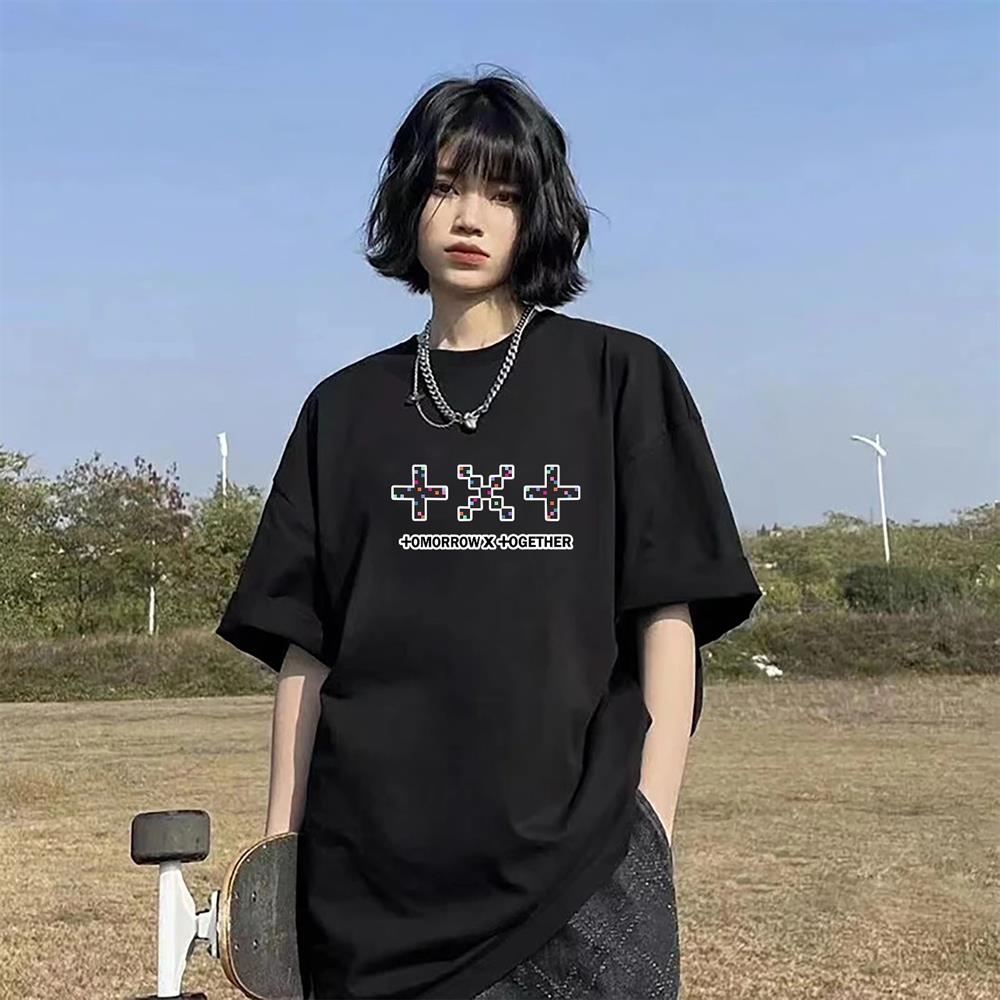 TXT Baskılı Siyah T-shirt