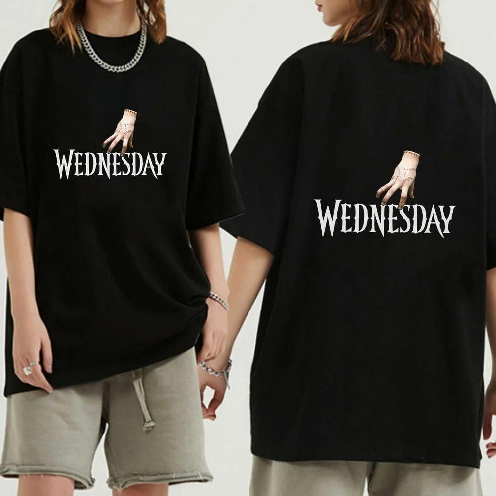 Wednesday Baskılı Siyah T-shirt Tişört