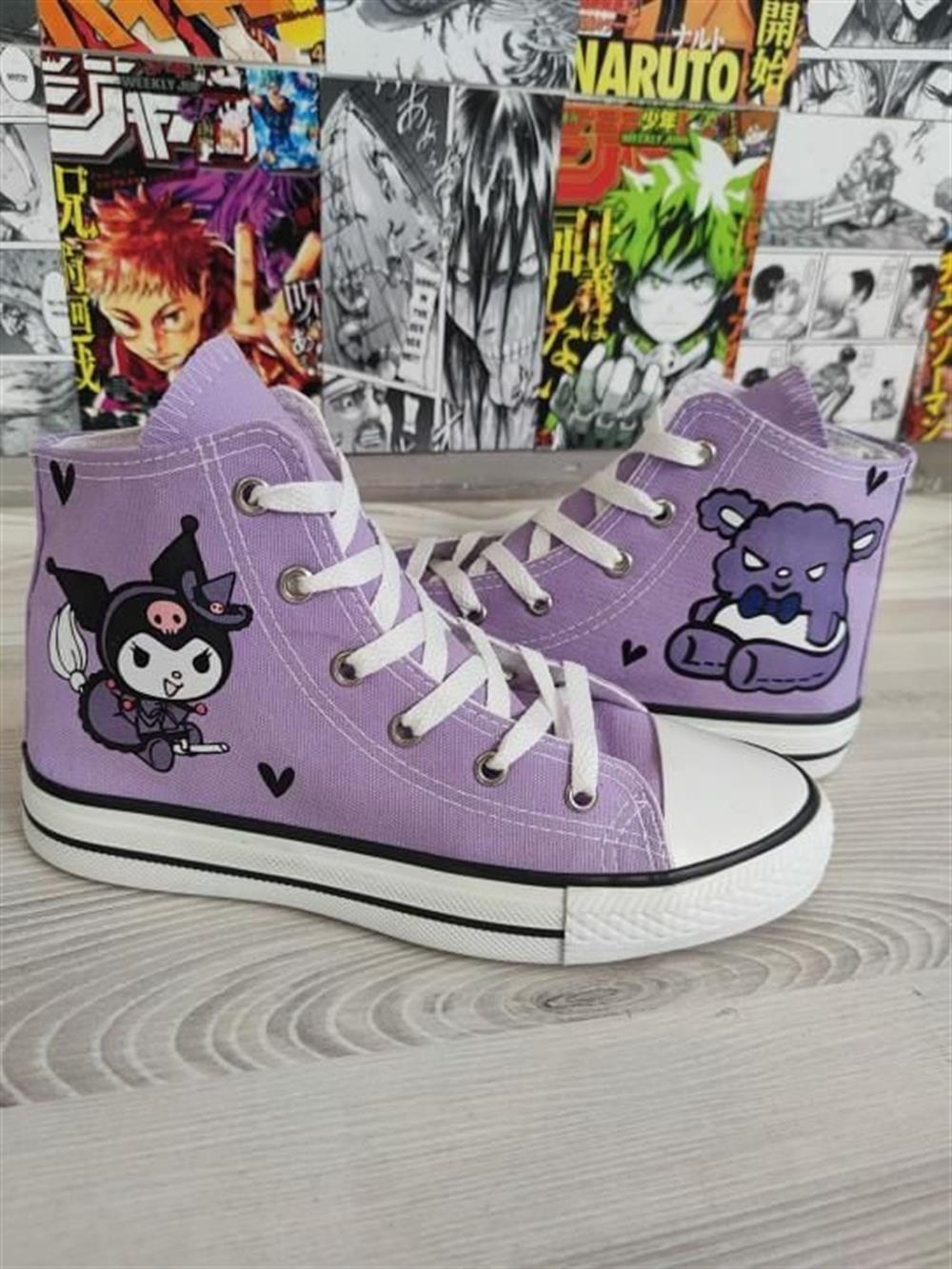 Yanda&Kuromi Baskılı Lila Bilekli Spor Ayakkabı Sneaker