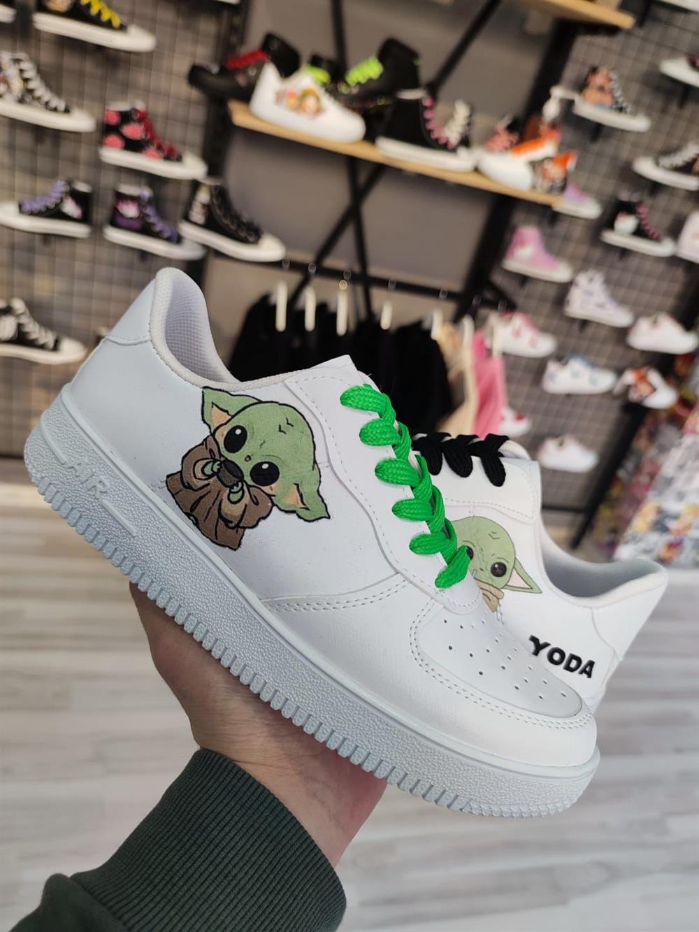 Yoda Baskılı Beyaz Air Model Spor Ayakkabı