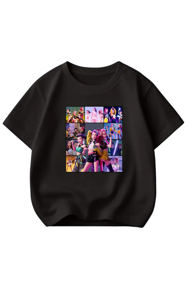 Huntrix Foto Baskılı Siyah T-shirt Tişört 