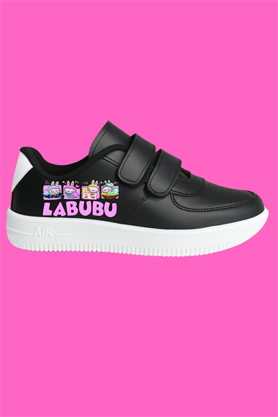 Labubu 4 lü Baskılı Siyah Çırtlı Spor Ayakkabı 