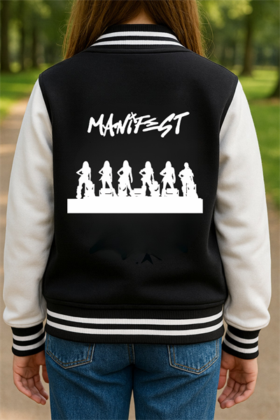 Manifest Baskılı Siyah Kolej Ceket (4) 