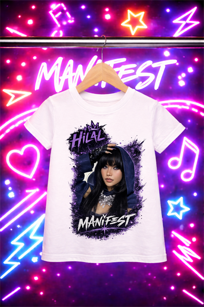 Manifest Hilal Yeni Baskılı Beyaz Tişört Tshirt