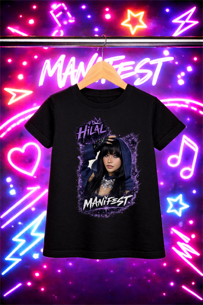 Manifest Hilal Yeni Baskılı Siyah Tişört Tshirt