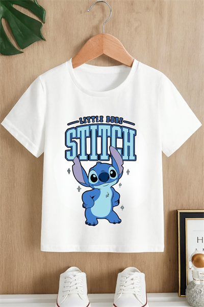 Stitch Yeni İsimli Beyaz T-shirt Tişört 