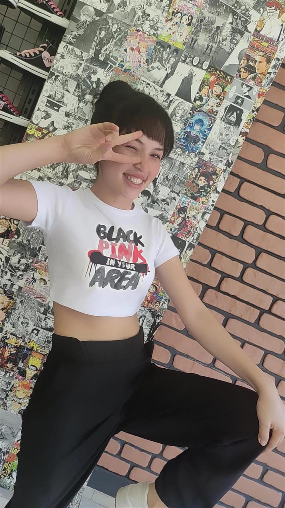 Blackpink Crop Tshirt Blackpink Area Bask l Dar Kal p Beyaz Crop Ti ort