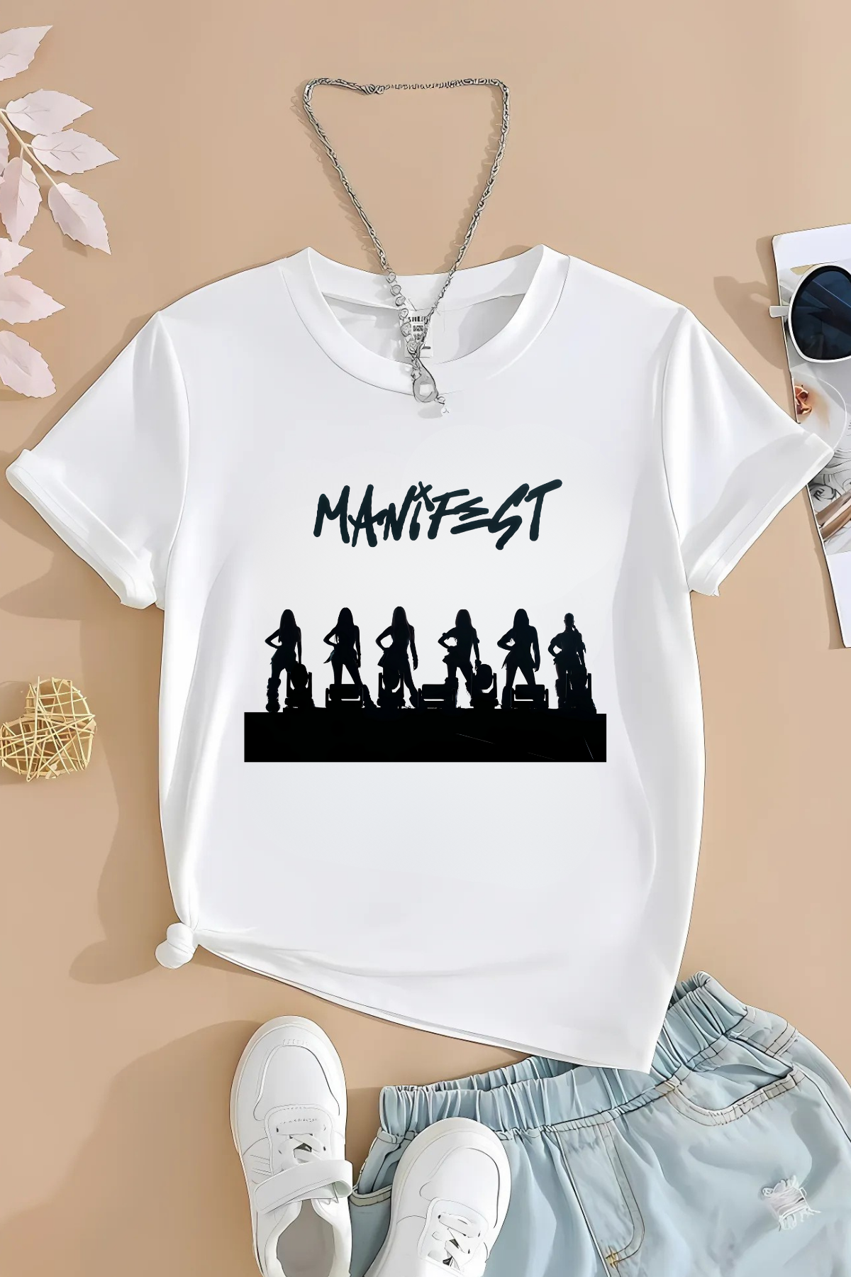 111Huntrix 3 Baskı Beyaz Tişört T-Shirt 