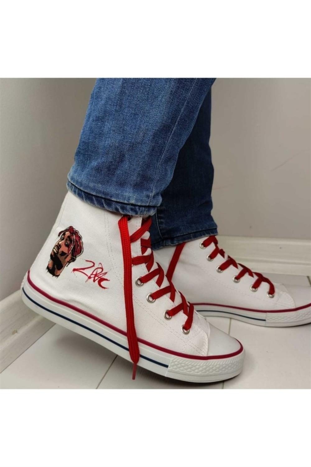 2pac Tupac Shakur Baskılı Günlük Unisex Keten Spor Ayakkabı Sneaker