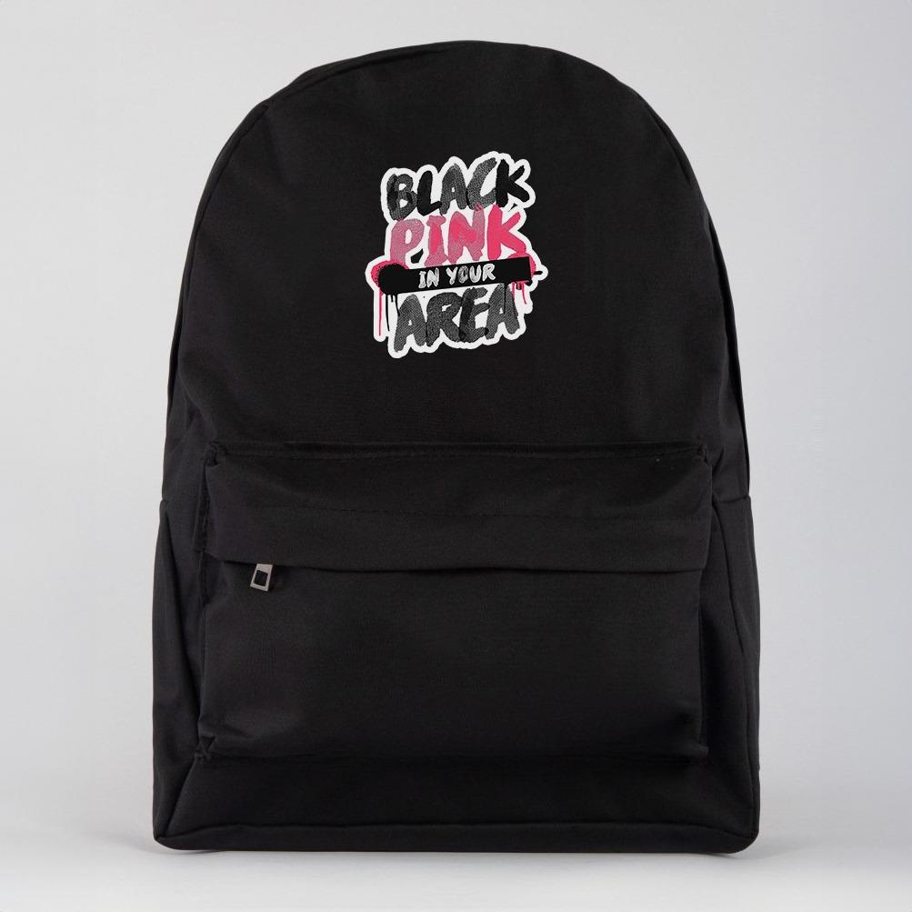 Blackpink Area Baskılı Siyah Sırt Okul Çantası