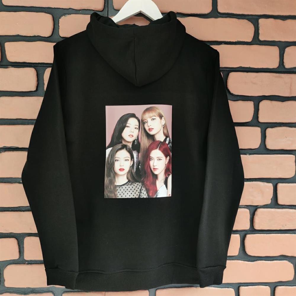 BlackPink Baskılı Siyah Sweatshirt Hoodie