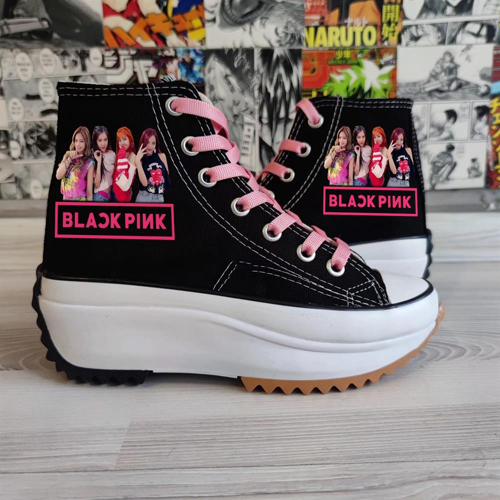 Blackpink Fotoğraf Baskılı Kalın Tırtıklı Taban Spor Ayakkabı Sneaker