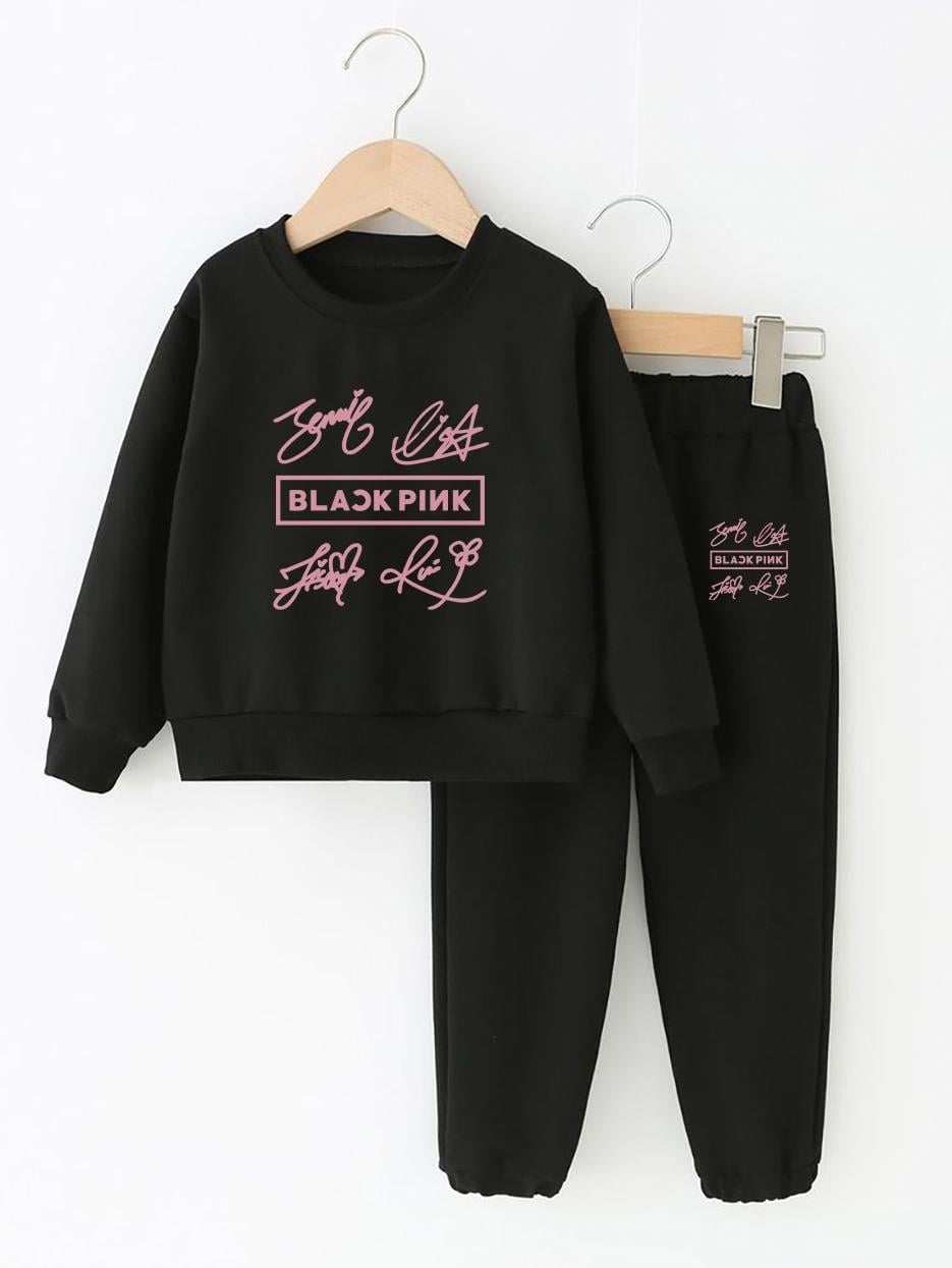 Blackpink İmza Baskılı Siyah Eşofman Takımı