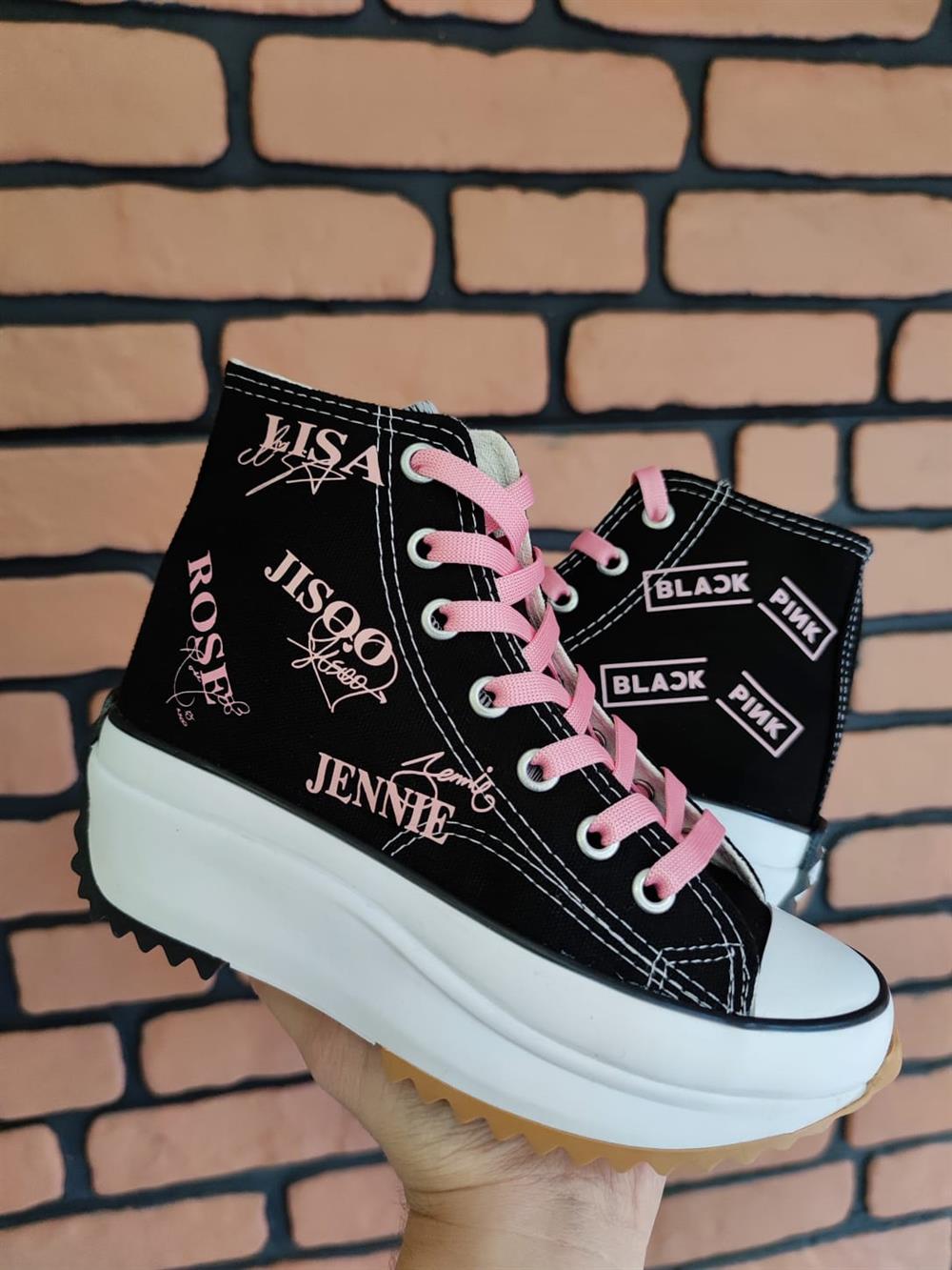 Blackpink Mix Üye Baskılı Kalın Tırtıklı Taban Spor Ayakkabı Sneaker